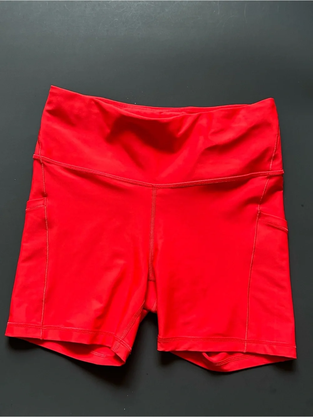 Athleta Red Grid Knit Tank + Shorts Set, Size M
